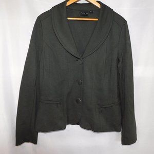 TRIBAL Womens 12 dark Khaki Green Blazer 3 Button Rayon blend